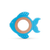 A07127 Blue Fish Wooden and Silicone Baby Teether