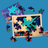 A07149 Wooden Underwater Sea Animal Puzzle Board with Reference Sheet