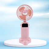 14080 Mini USB Charging Fan with Percentage Display, 5 Speed Modes, and Mobile Stand