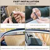 7498A  4PCS CAR CURTAIN SLAT FOLDING WINDOW SUNSHADE MAGNETIC CAR SIDE WINDOW SUN SHADE SLIDER