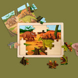 A07150 Wooden Dinosaur Jigsaw Puzzle Board with Reference Sheet