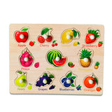 A07152 Wooden Peg Puzzle Board with Colorful Themes and Matching Shapes