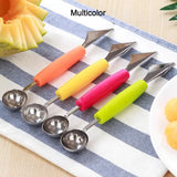 7031 MULTIFUNCTIONAL STAINLESS STEEL FRUIT, VEGETABLE PATTERN CARVING KNIFE PEELER CORER SPHERICAL DIG BALL SCOOP, GARNISHING DIG BALL SPOON KIT.