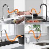 9087b Flexible Water Tap Extender, Foaming Extension Tube With Connector, 360 Free Bending Faucet Extender, Adjustable Sink Drain Extension (46cm)