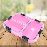 10103 Plastic 3 Compartment Insulated Lunch Box, Lunch Box (1 Pc)