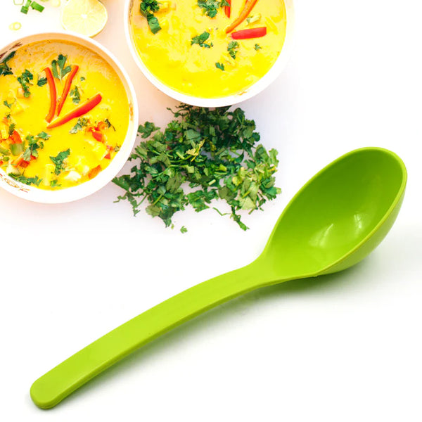 5724 Plastic Spoon Kitchen Multipurpose Serving Ladle for Frying, Serving, Turner, Curry Ladle, Serving Rice, Spoon Used While Eating and Serving Food Stuffs Etc (2 Pcs Set / 10 Inch)