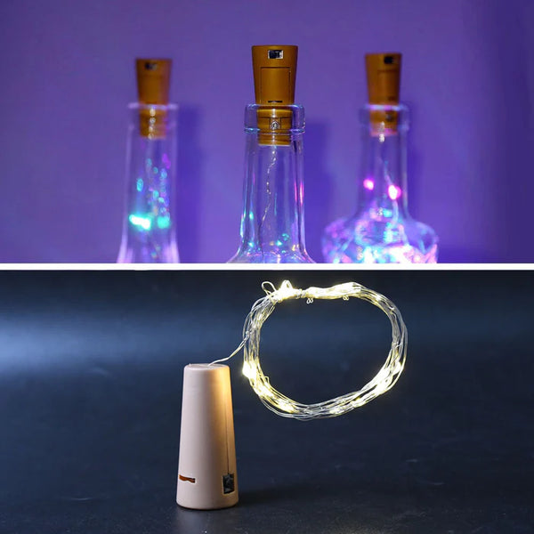 13914  Multi LED Wine Bottle Cork / Disco Lights Copper Wire String Lights (1 Pc)