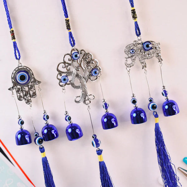 15448 Metal Evil Eye Wind Chime Bells (Mix Design / 1 Pc)