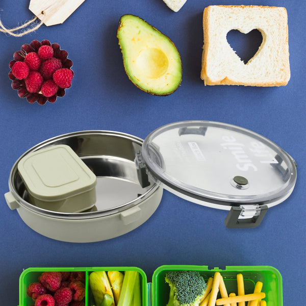 Round Ringo Lunch Box Buy Miracle Stainless Steel Round Lunch Box | DeoDap – Amd-Deodap