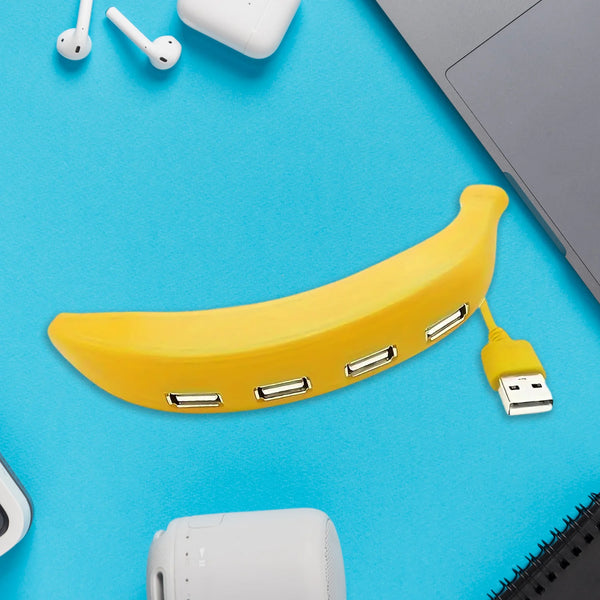 13325 Banana Shape USB Hub, 2.0 Hub USB Splitter, 4-Port USB Hub (1 Pc)