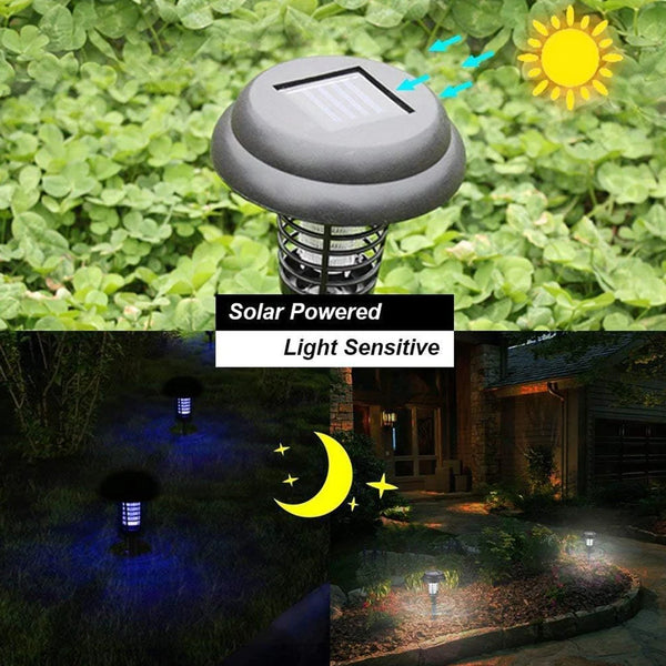 15142  Medium Garden Solar Powered LED Mosquito Trap / Bug Zapper (1 Pc)