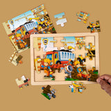 A07146 Kids Construction Theme Tray Jigsaw Puzzle Toy
