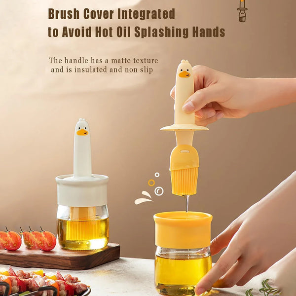 10107  2 in 1 Oil Dispenser Bottle with Silicone Basting Brush (1 Set)