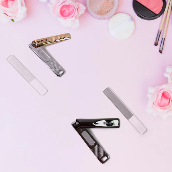 8306 Cute Nail Clipper with Nail Catcher, Nail File - Stainless Steel (1 Pc)