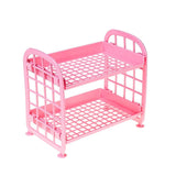 7942 2LAYER FOLDABLE PLASTIC SMALL STORAGE BATHROOM SHELVES SHOWER CANDY CORNER RACK