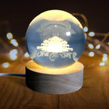 12714 3D Crystal Ball Lamps For Bedroom 3D Lamps For Home Decoration 3D Crystal Ball Night Light Gifts (1 Pc)