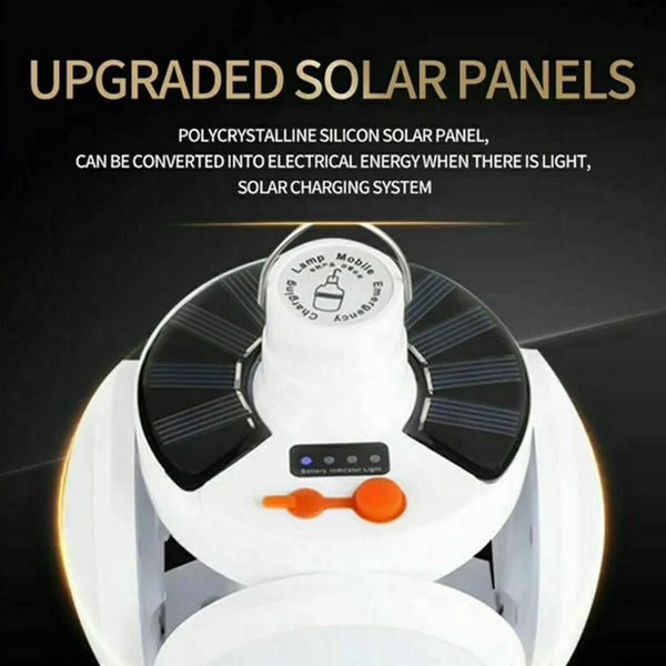 12590 Solar Multi-Functional Emergency LED Light Bulb with USB Charging, LED camping lamp, camping lamp, USB rechargeable, 5 brightness light modes, foldable camping light, SOS IP65 waterproof camping light, blackout emergency equipment, camping gadgets