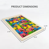 A07132 Wooden Traffic Tetris Puzzle Board Game with Construction Vehicle Blocks