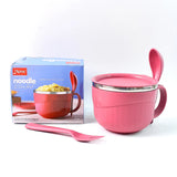 10657 Apex Premium 700 ML Multipurpose Noodle Bowl with Handle, Lid and Fork by Apex