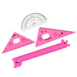 18921 Cute Cartoon Giraffe Ruler / Scale Meter Ruler / Triangle Ruler (4 Pc Set)