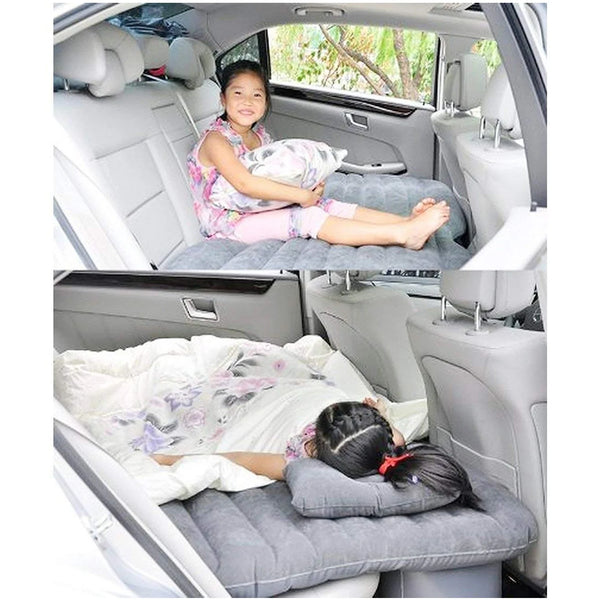 8043 COMFY CAR CAMPING: INFLATABLE BED WITH PILLOWS & PUMP (PORTABLE)