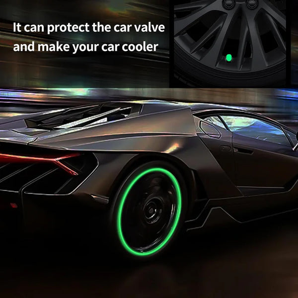 15116 Tyre Valve Caps Luminous Glow Car Tire Valve Cap Covers Vaal Cap (100 Pcs Set)