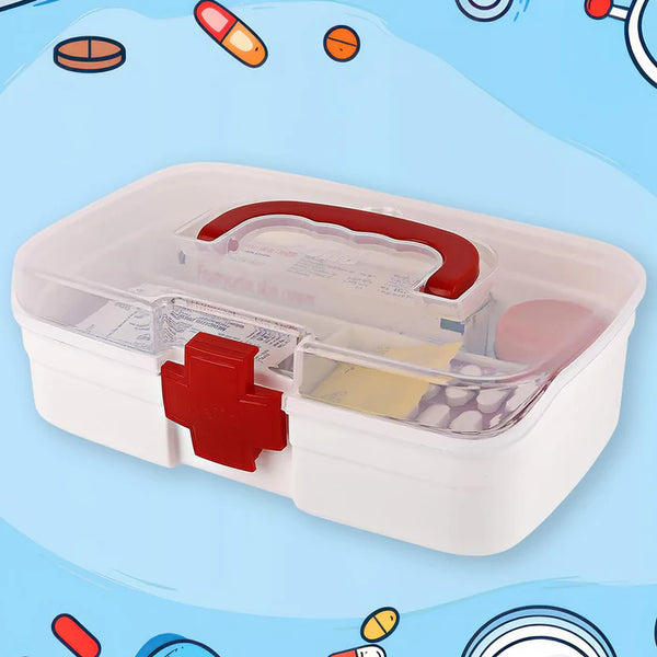 12980 3 Compartment Medical Box 1 Piece Indoor Outdoor Medical Utility Medicine Storage Box Purpose Regular Medicine