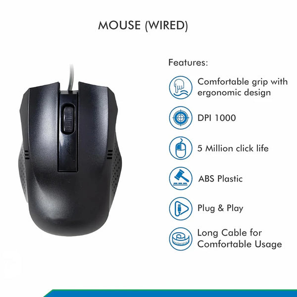 13412 Computer / Laptop Wired Optical Mouse (1 Pc)