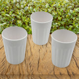 5719 Small Plastic Coffee / Tea Cups / Glass Reusable Plastic Cup Mug Lightweight Microwavable Dishwasher Safe Unbreakable Camping Coffee Mugs for Tea Milk Water Juice Tea (3 Pcs Set)