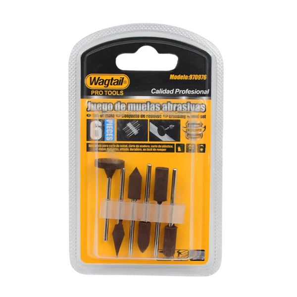 8657 Mounted Points Abrasive Stone Head Mounted Grinding Wheel Bits Rotary Tool Kit (6 Pcs)