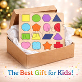 A07138 Wooden Geometric Shape Matching Puzzle for Kids and Toddlers