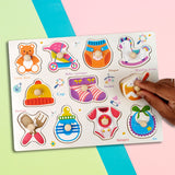 A07144 Wooden Peg Puzzle Board for Toddlers-MIX