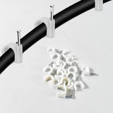 15235 Wire Wall Clips, Plastic Cable Clips Round Wire Pins with Steel Nail (20 Pcs Set)