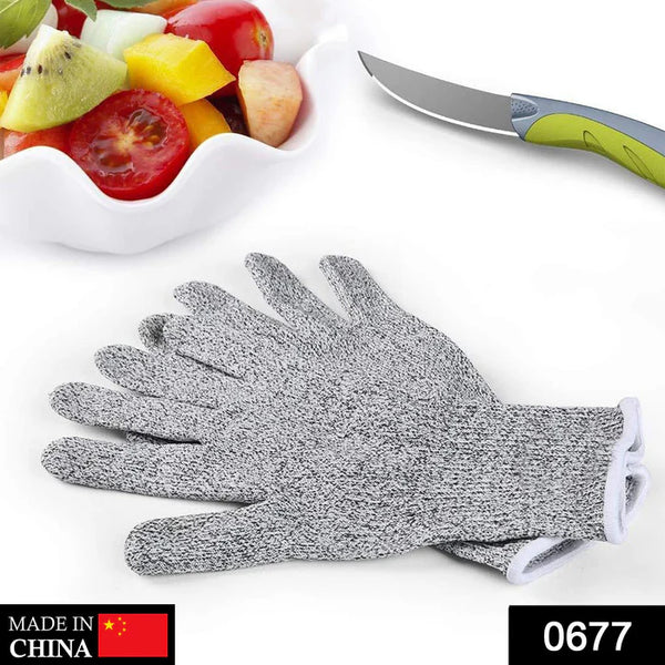 0677 Anti Cutting Resistant Hand Safety Cut-Proof Protection Gloves (Multicolour)