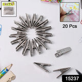 15237 Cloth Drying Pins Stainless Steel Cloth Clips (20 Pcs Set)