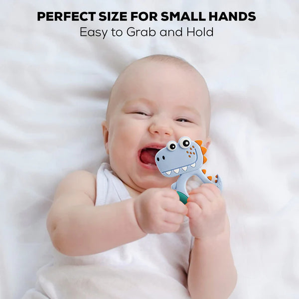 4967 Silicone Dinosaur Teether for Baby (1 Pc / Mix Design & Color)