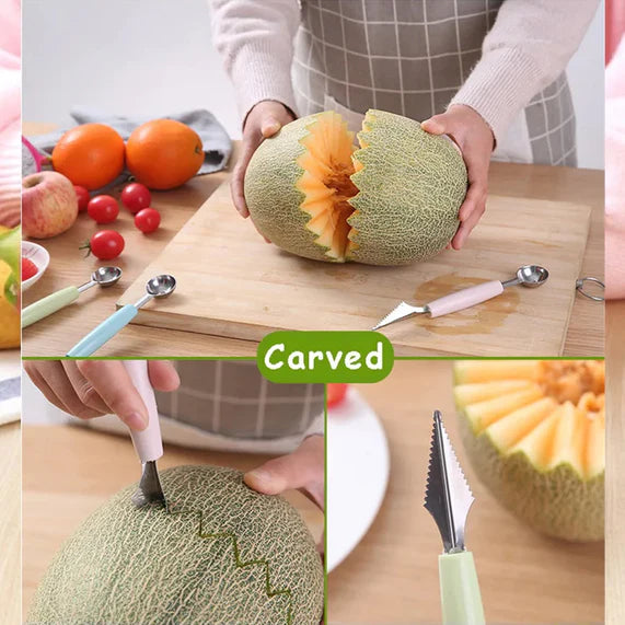 Fruits carving tools, patterns, knife, Melon baller, Peeler, Zester Tool, v shaped cutter