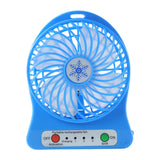 17707 Portable Rechargeable Mini Table Fan With LED Light And Battery (1 Pc)