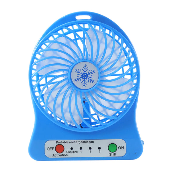 17707 Portable Rechargeable Mini Table Fan With LED Light And Battery (1 Pc)