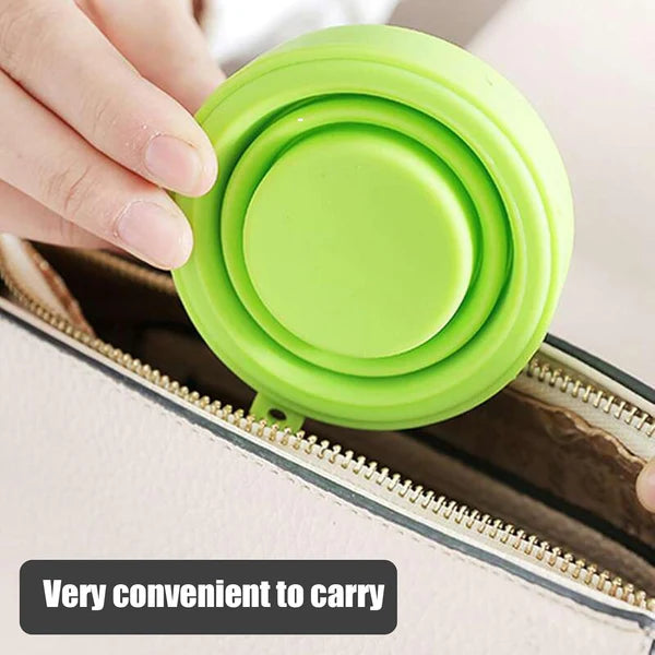 12078 Round Silicone Foldable Glass / Cup, Foldable Travel Mug With Lid (1 Pc)