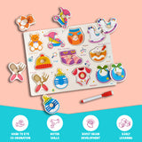 A07144 Wooden Peg Puzzle Board for Toddlers-MIX
