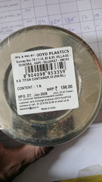 AM5126 JOYO Steelmax Titan Container - 550Ml