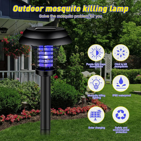 15142  Medium Garden Solar Powered LED Mosquito Trap / Bug Zapper (1 Pc)