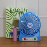 17707 Portable Rechargeable Mini Table Fan With LED Light And Battery (1 Pc)