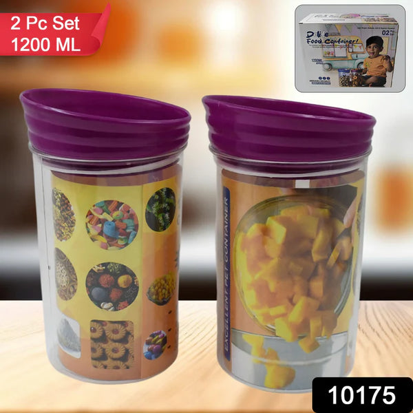 10175 Plastic Premium Quality Kitchen Food Containers Set (1200ml Approx, Set Of 2 Pc)