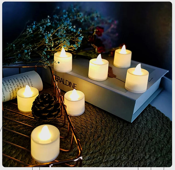 1222b FESTIVAL DECORATIVE - LED TEALIGHT CANDLES | BATTERY OPERATED CANDLE IDEAL FOR PARTY, WEDDING, BIRTHDAY, GIFTS (24PC)