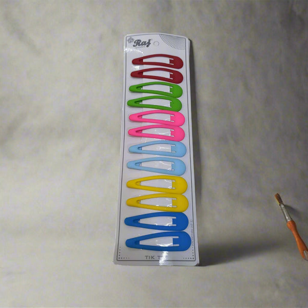 AM1299 Tic Tac Hair Pin For Women 12pc ( Multicolor )