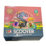 AM0235 Press n Go Kids Cute Elephant Scooter