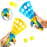 AM6430 Click and Catch Twin Ball Launcher Game with 3 Balls Indoor Outdoor Toy Set