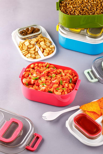 3281 Mighty Lunch Box Comes with 1 Small Container, Stylish Anti Spill Lid & 1 Baby Spoon BPA Free, Food Grade Perfect for School
